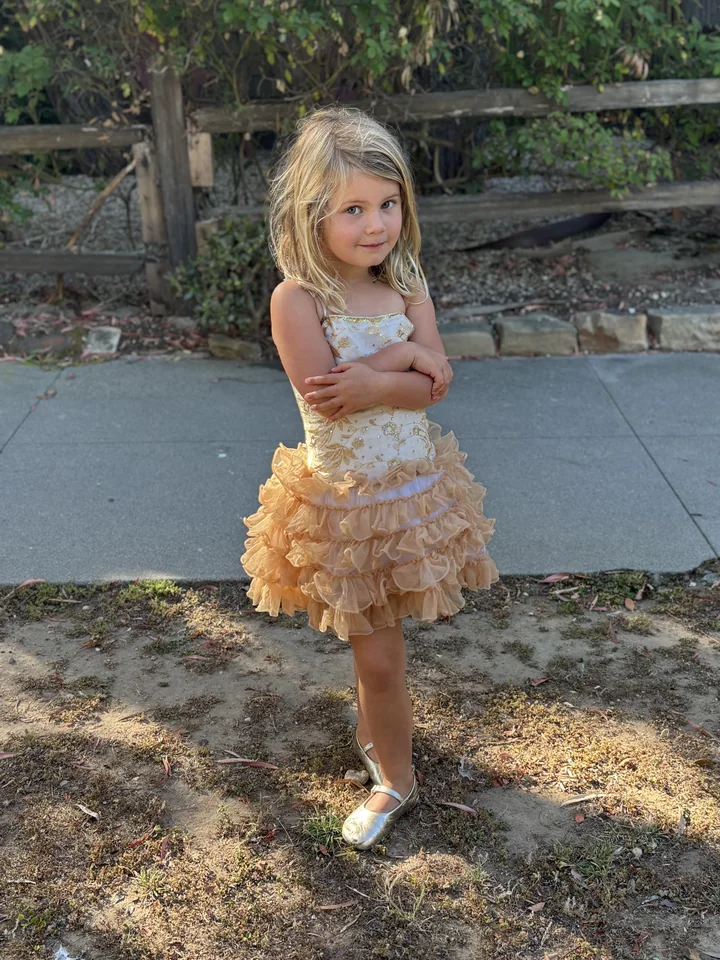 Murray dressed up before making her StorySafari character