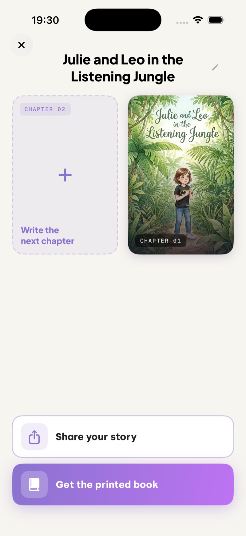 StorySafari quick story app screen 5
